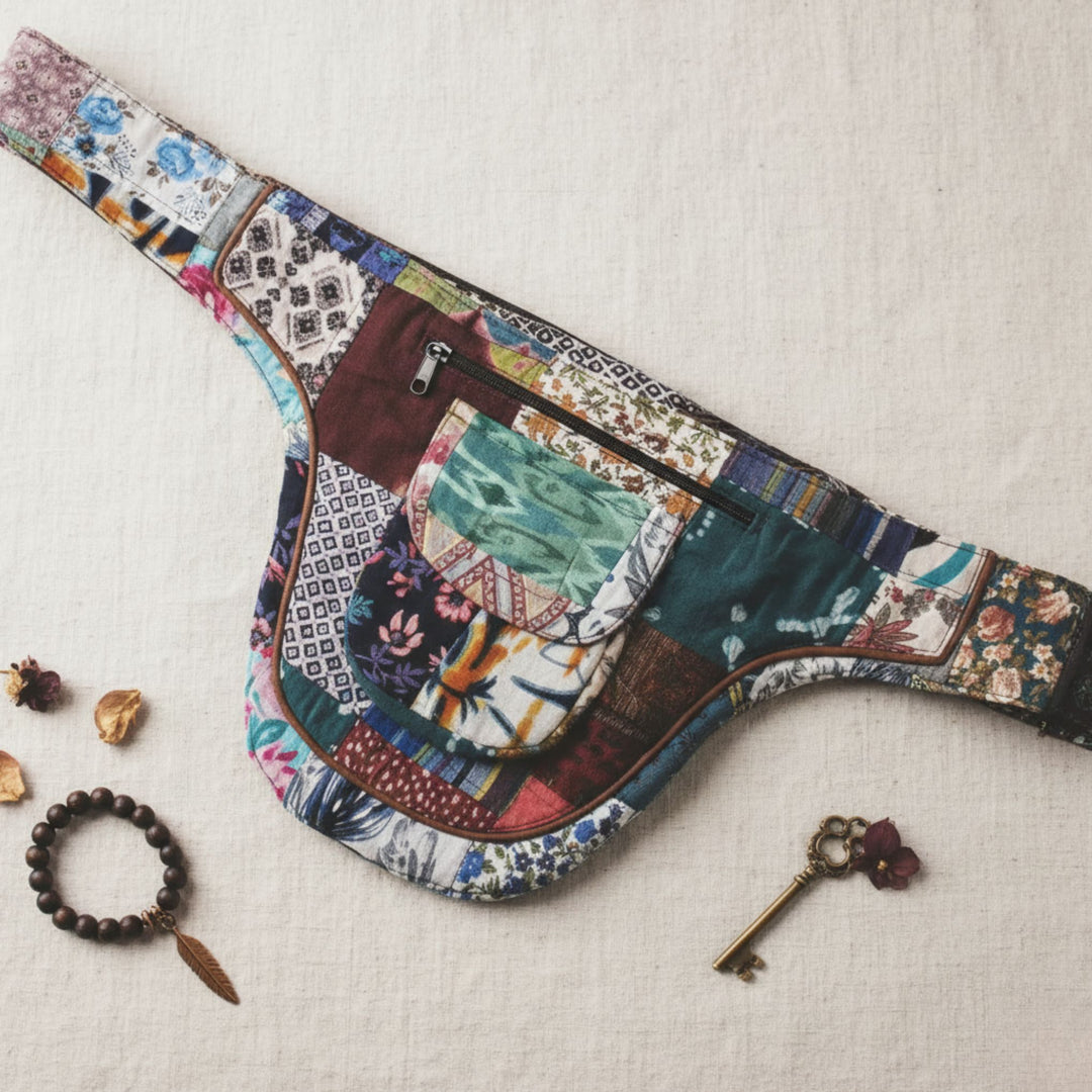 Cotton Patchwork Utility Belt Fanny Pack