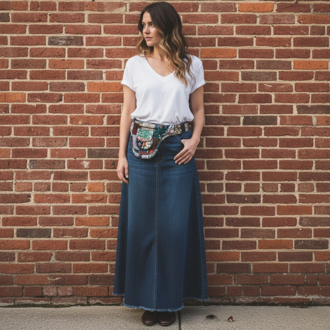 Cotton Patchwork Utility Belt Fanny Pack