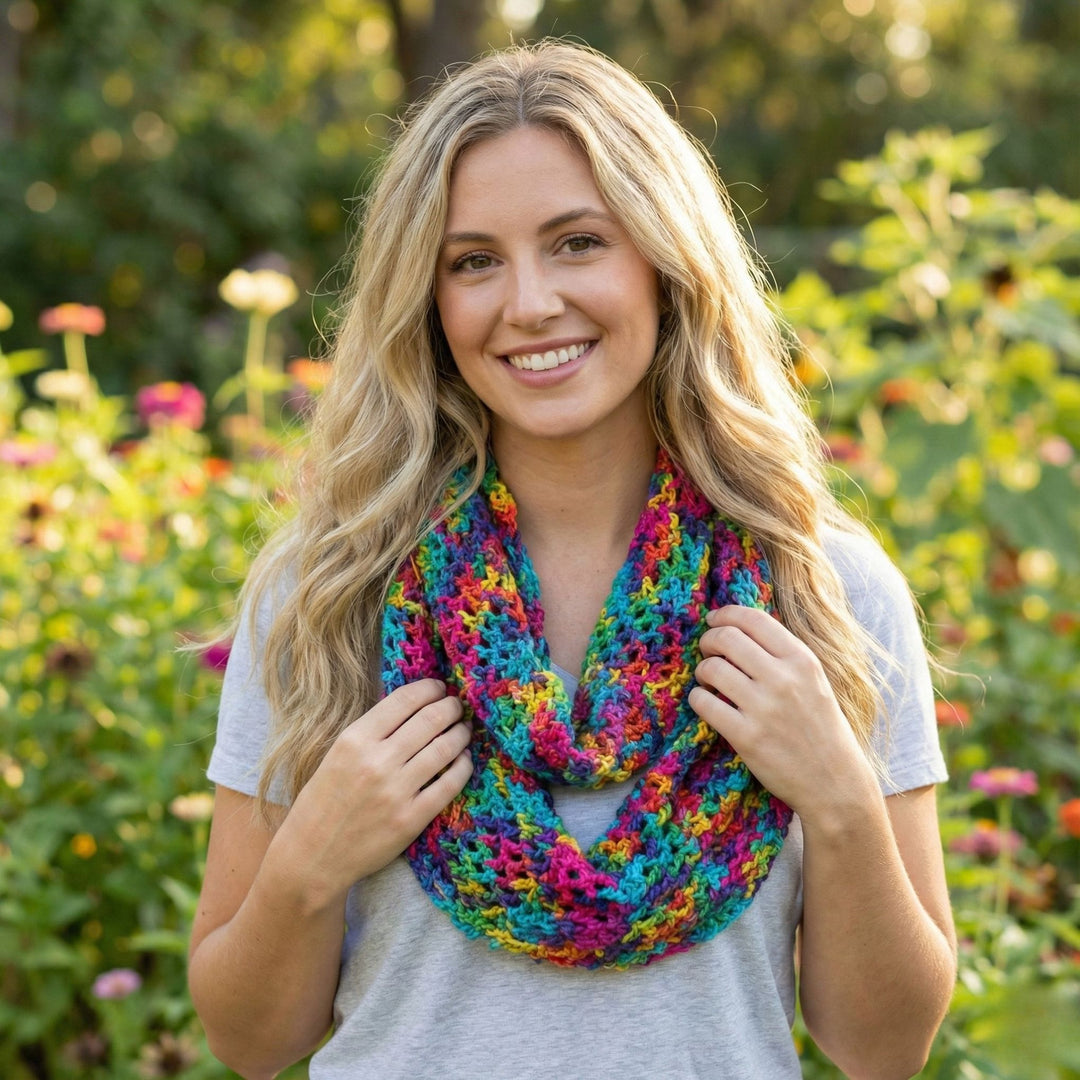 Darn Good Ripple Infinity Scarf Crochet Pattern
