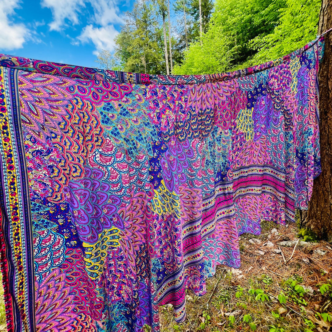 Peacock Mandala Printed Wrap Skirt