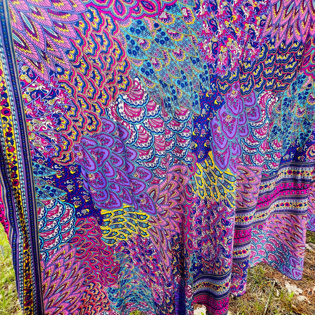 Peacock Mandala Printed Wrap Skirt