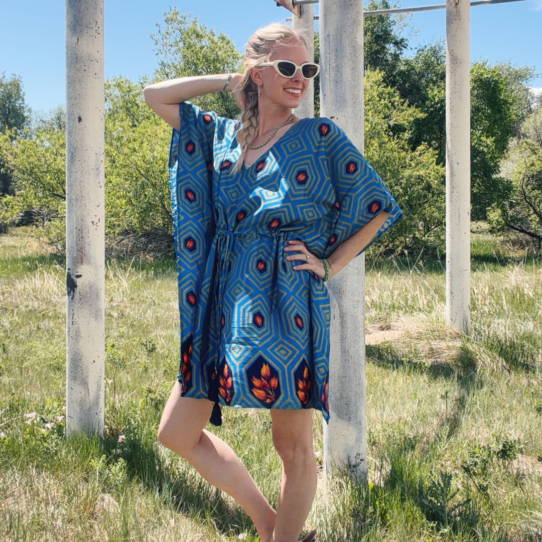 short kaftan dress Aanya Adjustable Short Kaftan – Darn Good Yarn