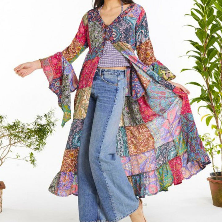 Limited Edition Woodstock Dreams Rayon Patch Long Cardigan