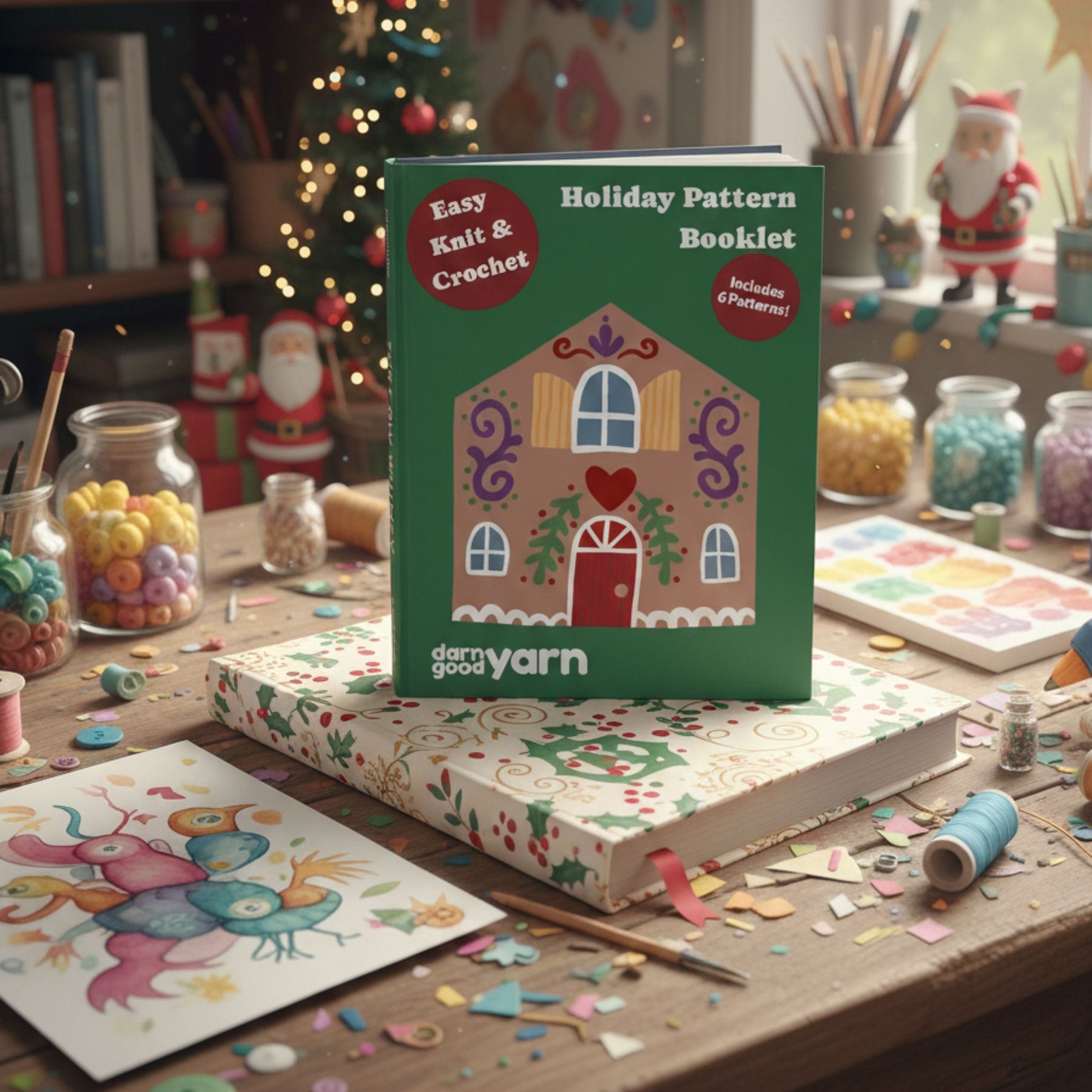 Holiday Yarn Advent Calendar Pattern Booklet – 6 quick mini patterns by Darn Good Yarn