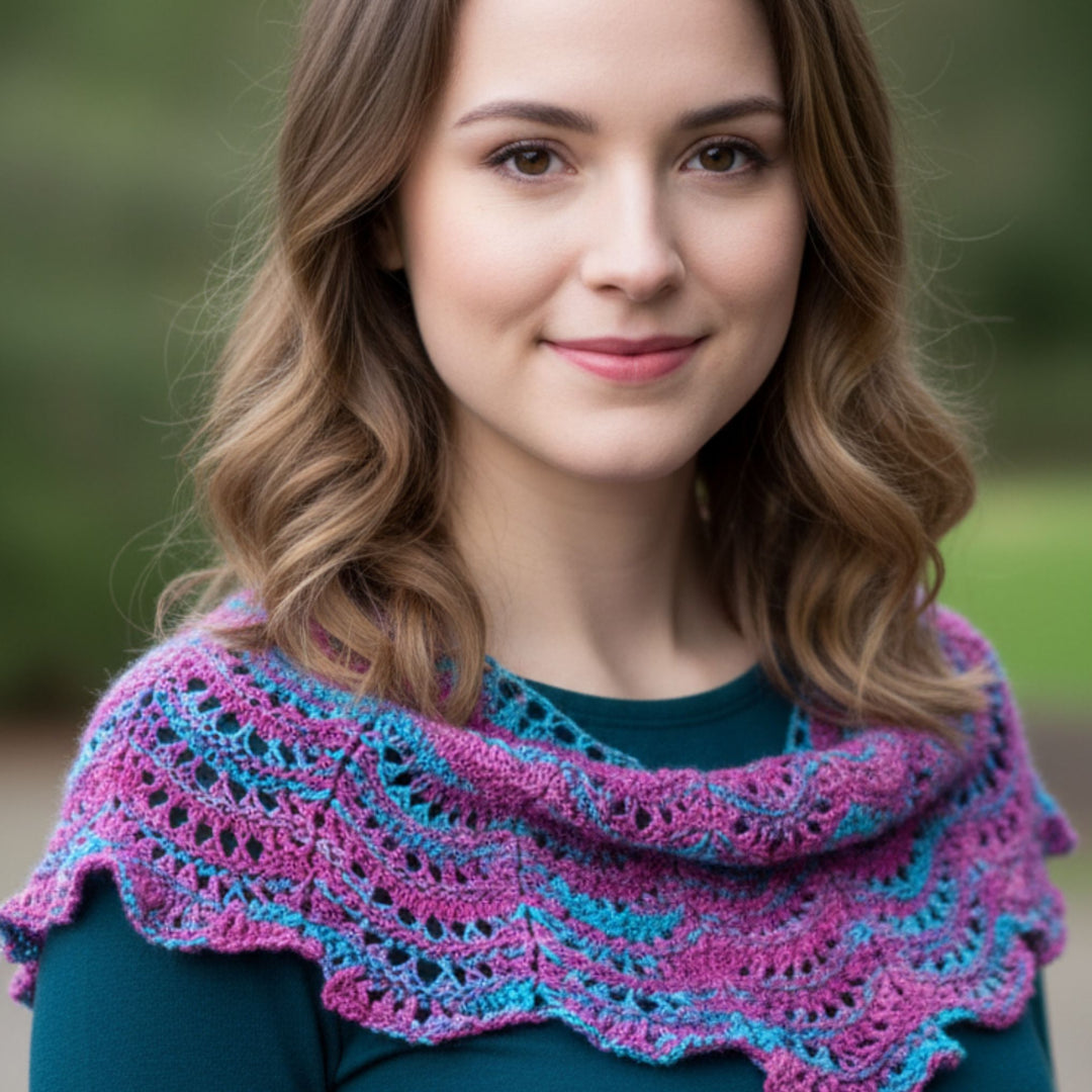 Easy Knit Shawl Pattern – Beginner Triangle Shawl with Textured Stitch Design | Darn Good Yarn