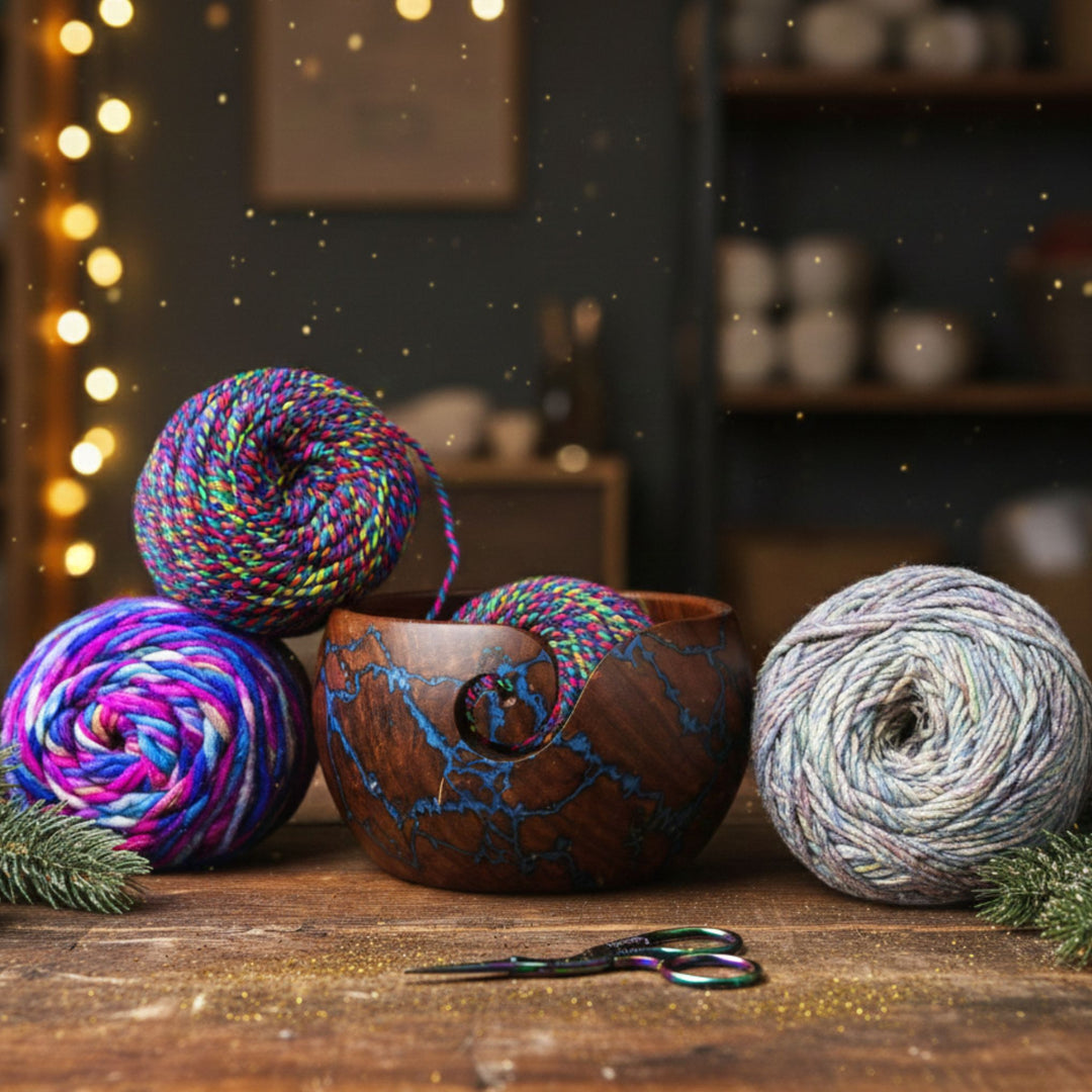 The Recycled Silk & Yarn Bowl Crafting Gift Set
