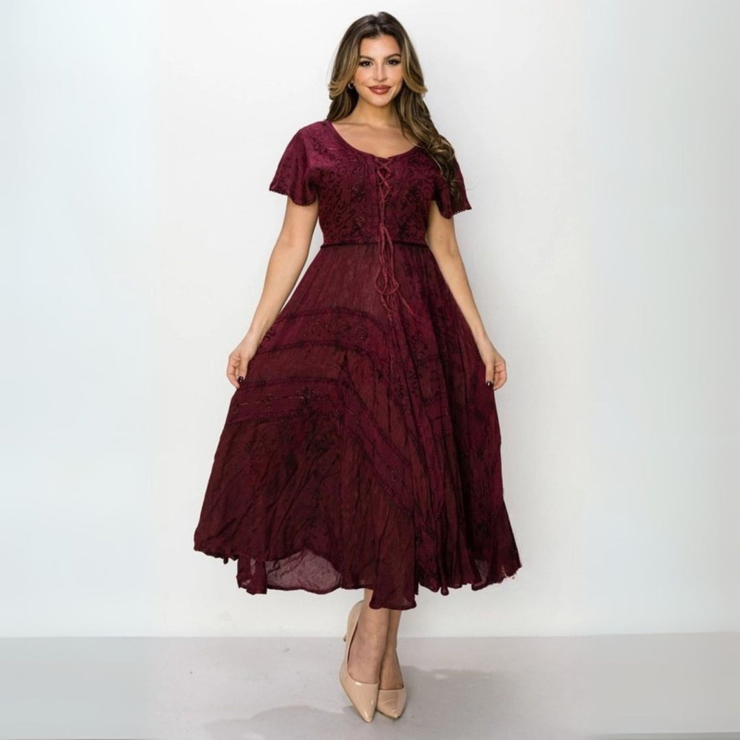 Darn Good Yarn: Limited Edition: Woodstock Dreams Boho Dress with Embroidery, Clothing and Accessories