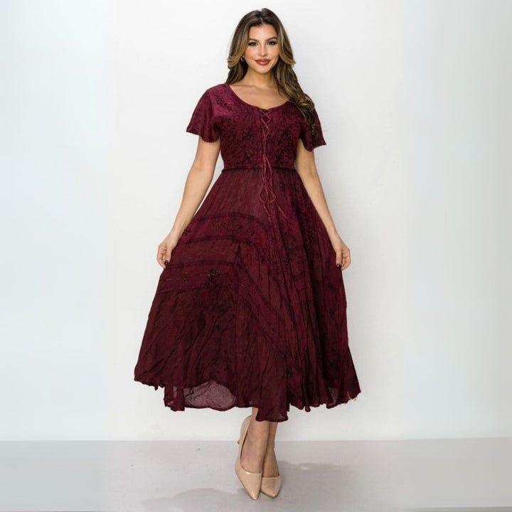 Darn Good Yarn: Limited Edition: Woodstock Dreams Boho Dress with Embroidery, Clothing and Accessories
