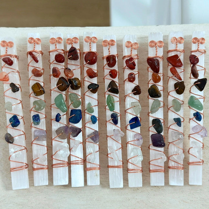 Selenite Chakra Wands