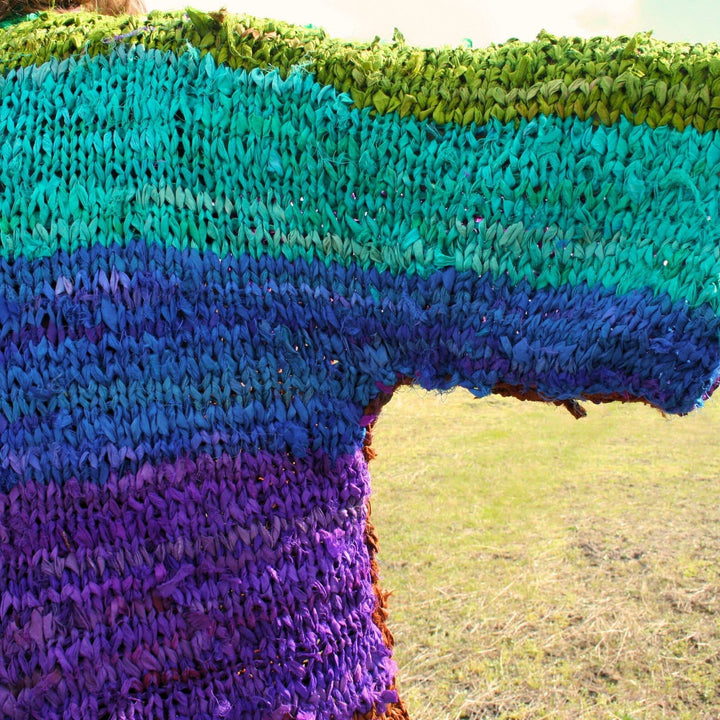 Chi Rainbow Ribbon Kimono Jacket  Knit Pattern - Darn Good Yarn