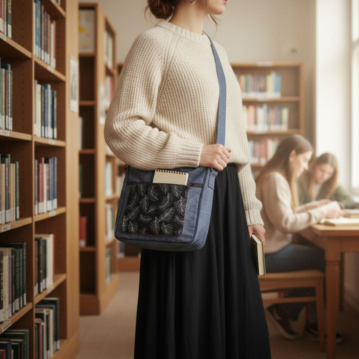 Darn Good Yarn: Feather Print Crossbody Bag, Clothing and Accessories