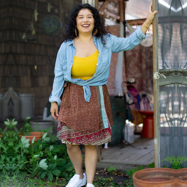 Knee-Length: "Mini" Sari Wrap Skirts - Darn Good Yarn
