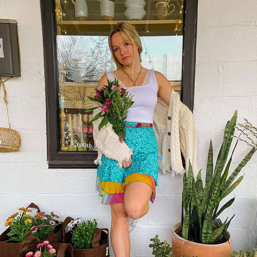 Knee-Length: "Mini" Sari Wrap Skirts - Darn Good Yarn