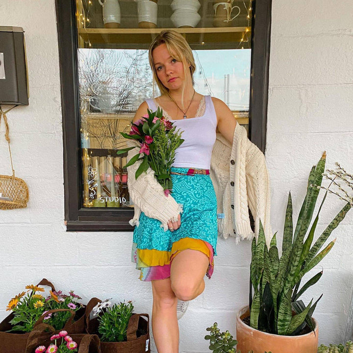 Knee-Length: "Mini" Sari Wrap Skirts - Darn Good Yarn