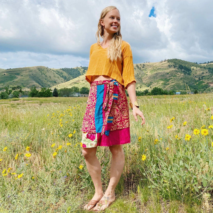 Knee-Length: "Mini" Sari Wrap Skirts - Darn Good Yarn