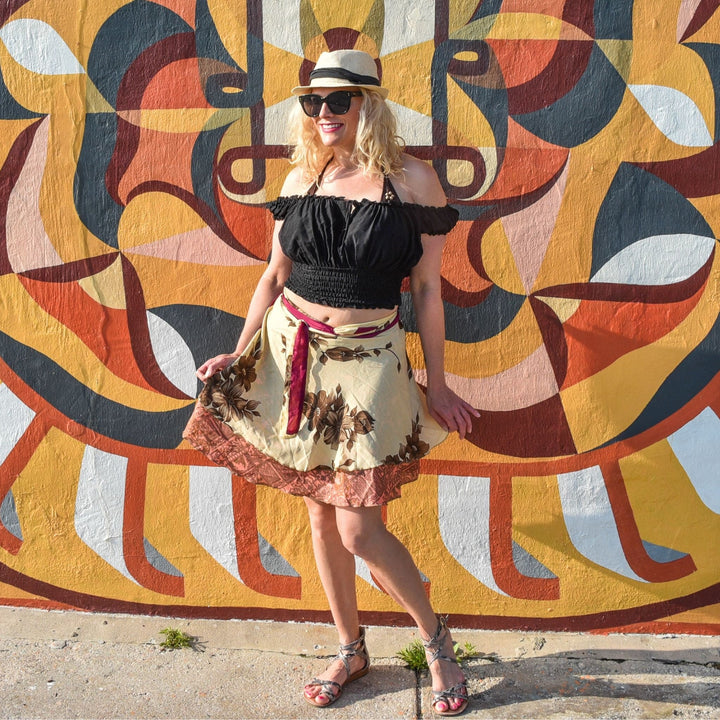 Knee-Length: "Mini" Sari Wrap Skirts - Darn Good Yarn