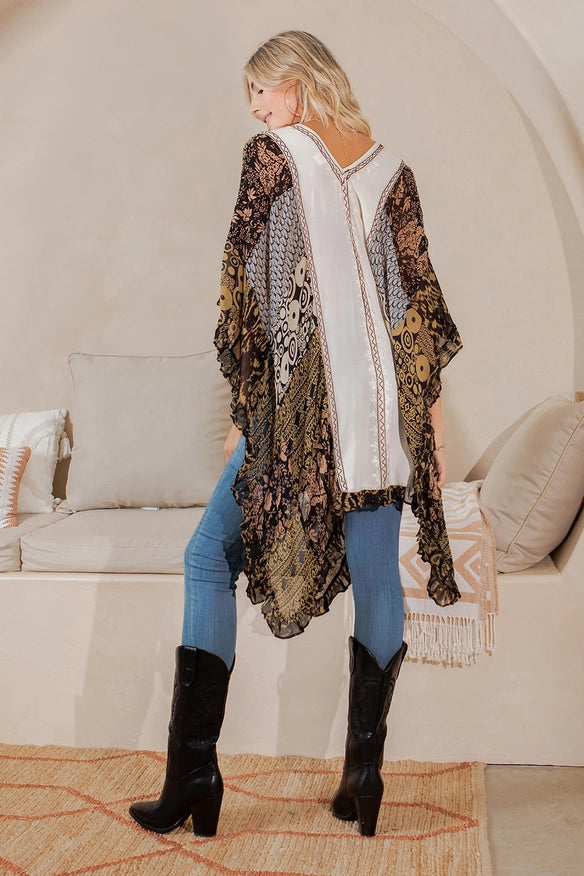 Darn Good Yarn: Limited Edition: Woodstock Dreams Embroidered Colorblock Shrug, Clothing and Accessories