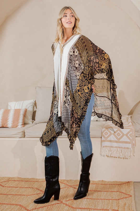 Darn Good Yarn: Limited Edition: Woodstock Dreams Embroidered Colorblock Shrug, Clothing and Accessories