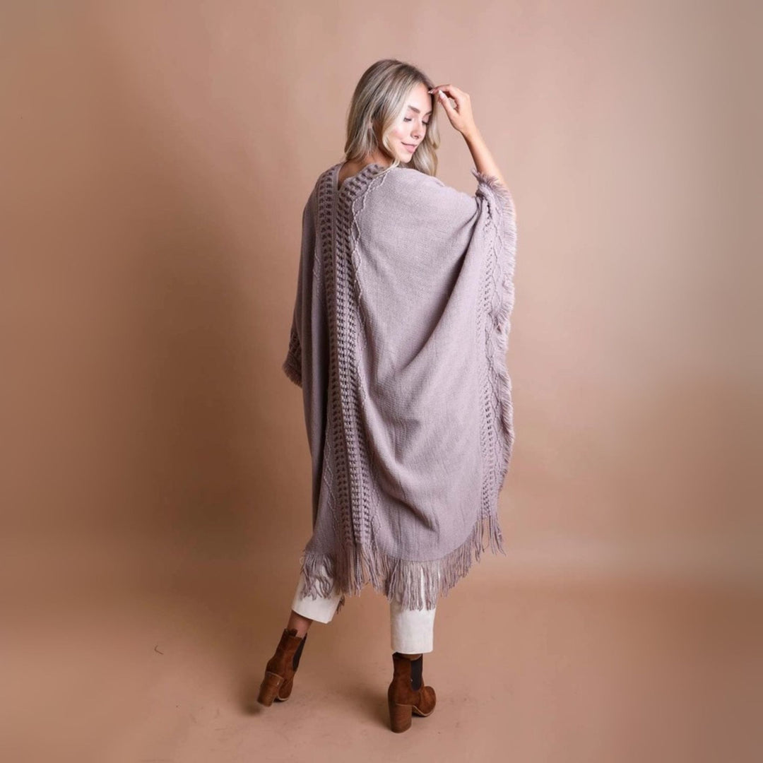 Darn Good Yarn: Limited Edition: Woodstock Dreams Open Work Frayed Ruana, Clothing and Accessories