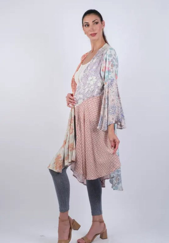 Darn Good Yarn: Limited Edition:  Woodstock Dreams Wild Rose Mosaic Cardigan, Clothing and Accessories