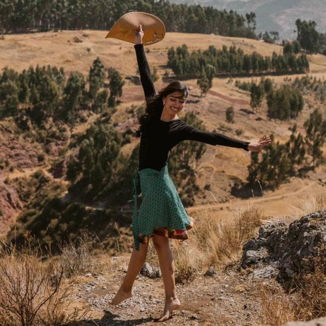 One of a Kind Sari Wrap Skirt - Darn Good Yarn