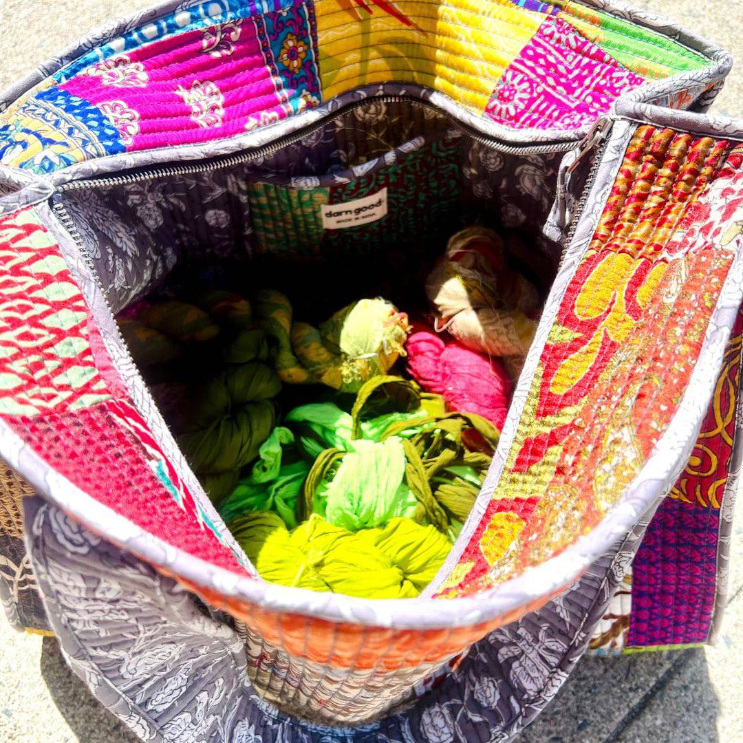 Quilted Cotton Tote - Darn Good Yarn