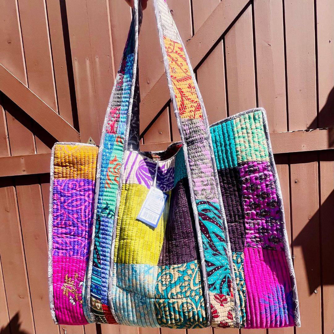 Quilted Cotton Tote - Darn Good Yarn