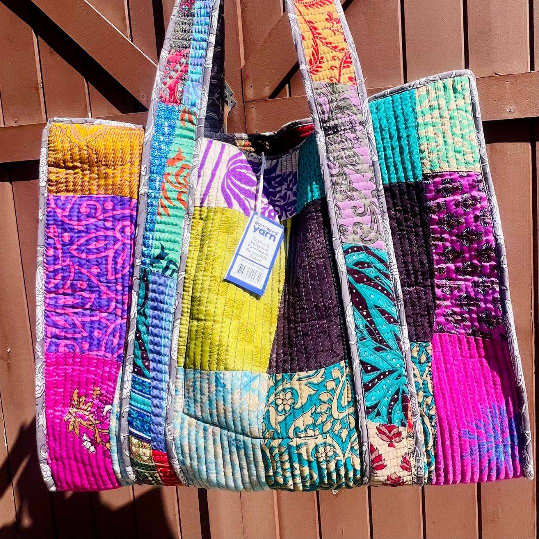 Quilted Cotton Tote - Darn Good Yarn