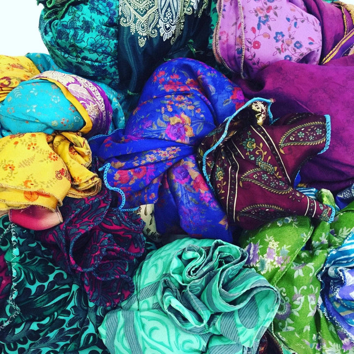Seconds and Surplus Recycled Sari Hooded Poncho - Darn Good Yarn