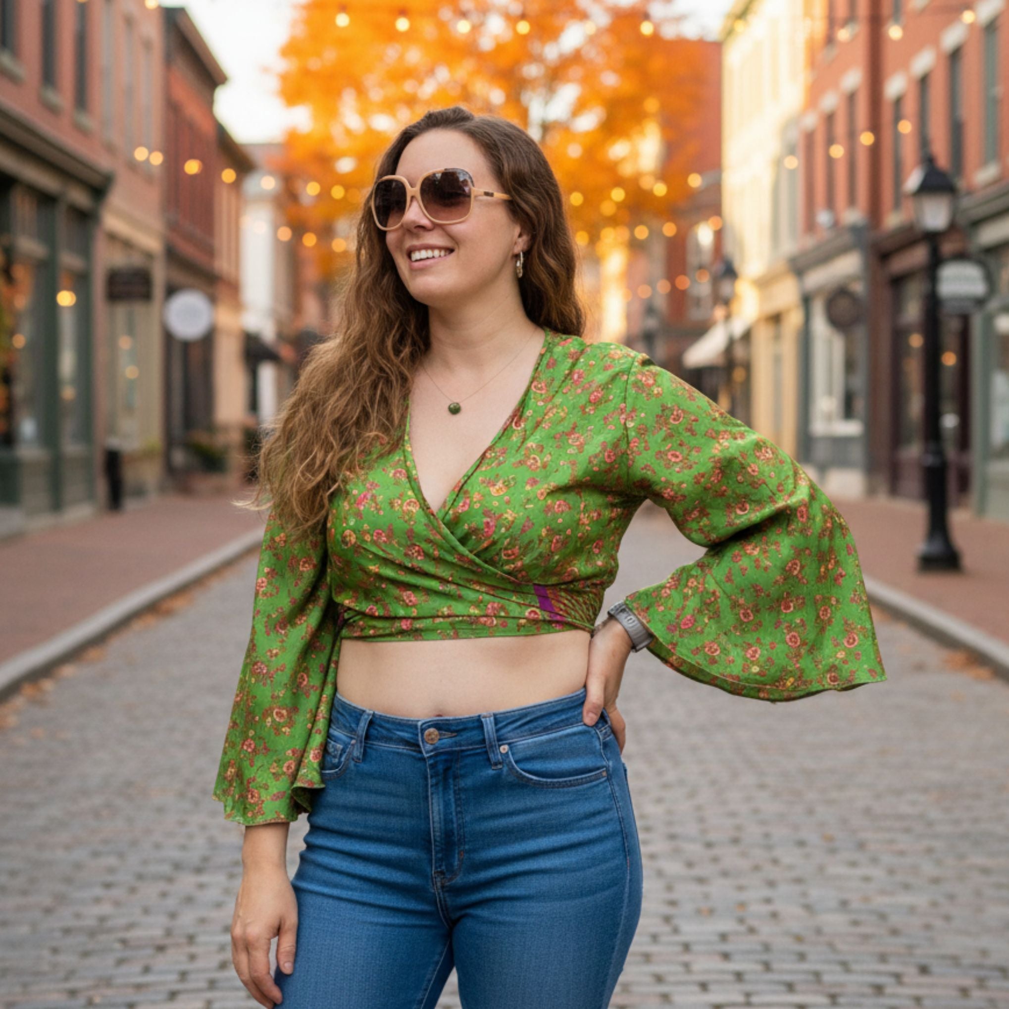 Sari Bell Sleeve Wrap Top | Darn Good Yarn