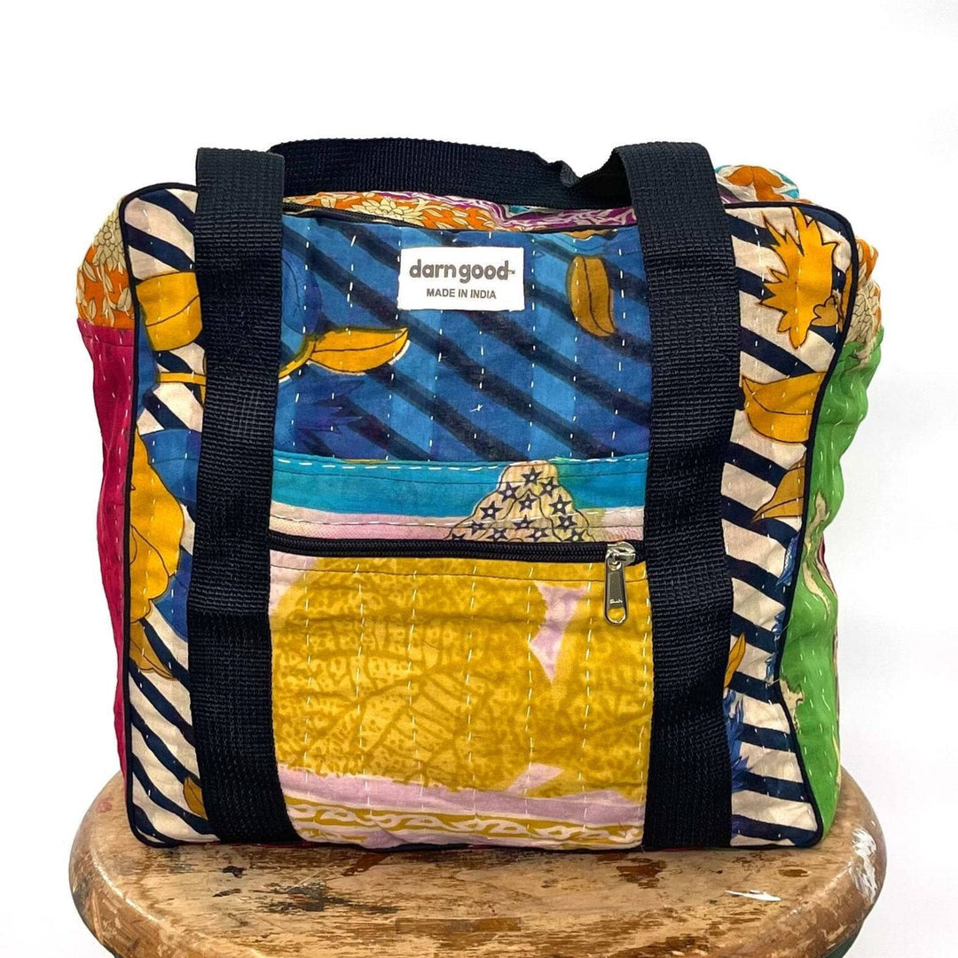 Wanderlust Kantha Stitched Bag - Darn Good Yarn