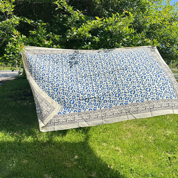 Darn Good Yarn: Wild Indigo Bloom – Hand Block Print Cotton Scarf, Oversized Boho Wrap & Lightweight Sarong, Clothing and Accessories