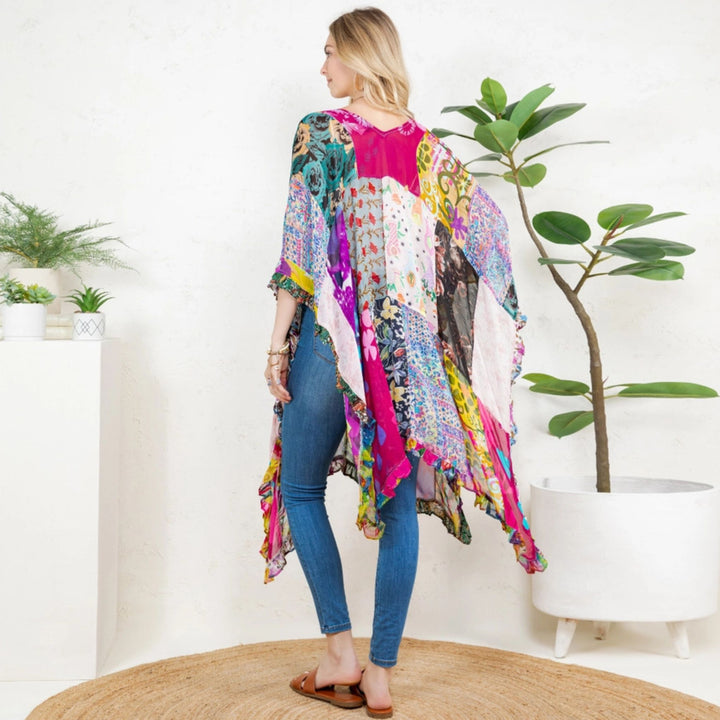 Darn Good Yarn: Woodstock Dreams Limited Edition Bohemian Embroidered Color Block Shrug, Clothing and Accessories