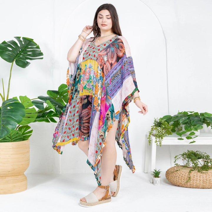 Darn Good Yarn: Woodstock Dreams Limited Edition Bohemian Embroidered Color Block Shrug, Clothing and Accessories