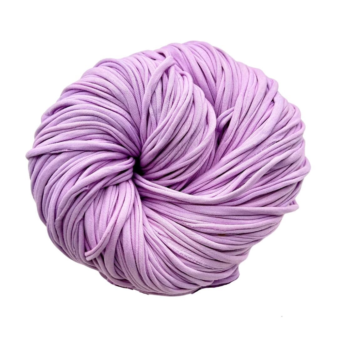 Lavender-colored yarn bundle with a soft texture.