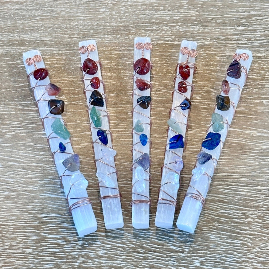 Selenite Chakra Wands