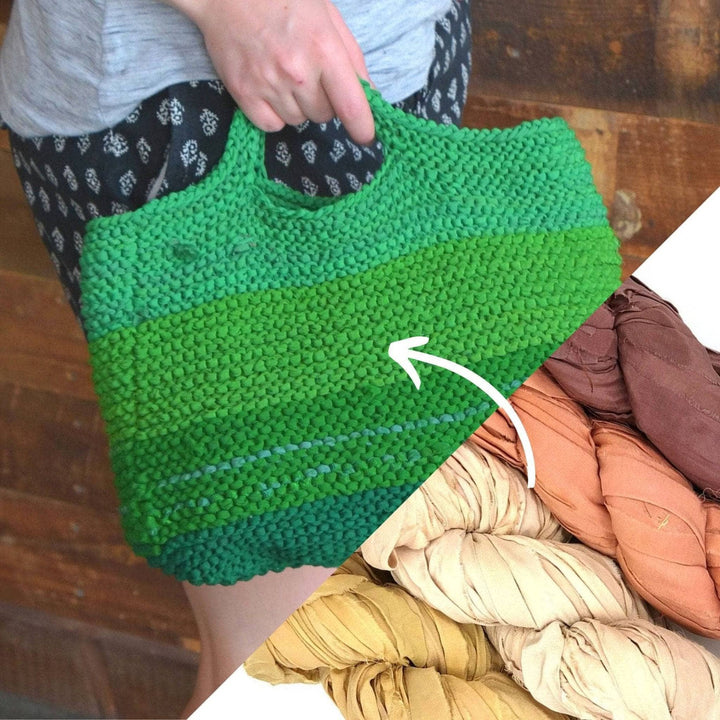 Easy Market Tote Crochet Kit or Knitting Kit - Darn Good Yarn