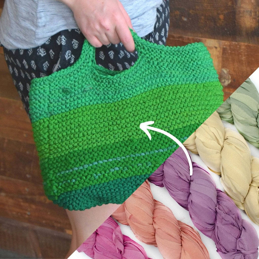 Easy Market Tote Crochet Kit or Knitting Kit - Darn Good Yarn