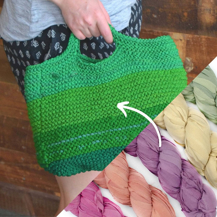 Easy Market Tote Crochet Kit or Knitting Kit - Darn Good Yarn