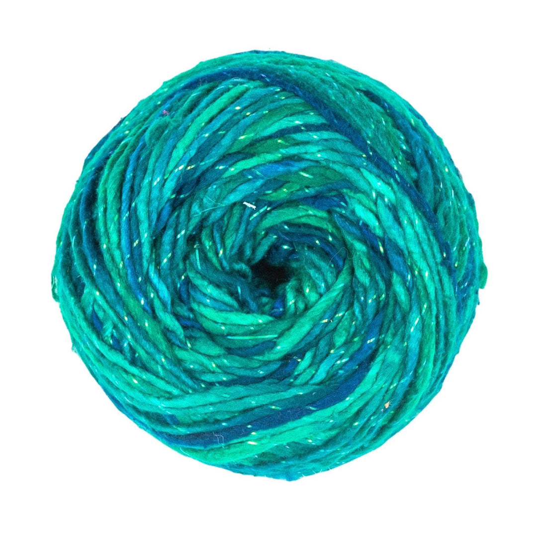 Worsted Weight Roving Silk Yarn sparkle enchanted forest.