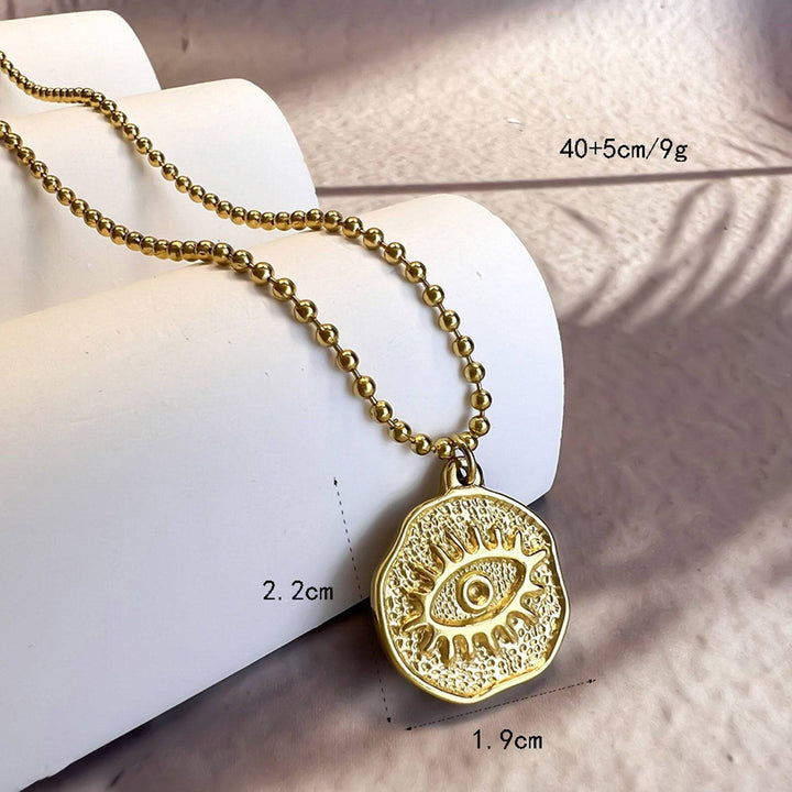 Nazar (Evil Eye) 18K Gold Plated Amulet Gold Pendant Necklace - Darn Good Yarn