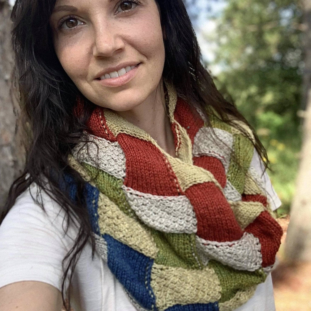 women wearing a multicolored scarf