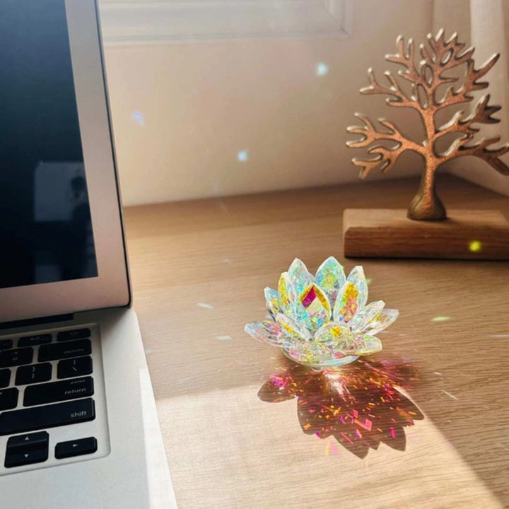 Darn Good Yarn: Lotus Flower Desktop Suncatcher, Home Decor