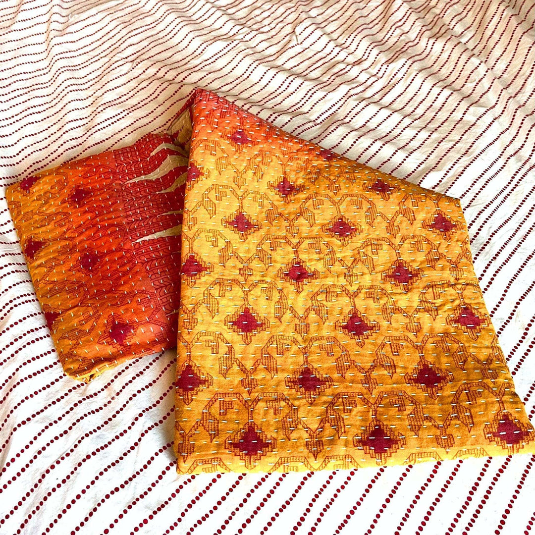 Vintage Kantha Quilted Blankets - Darn Good Yarn