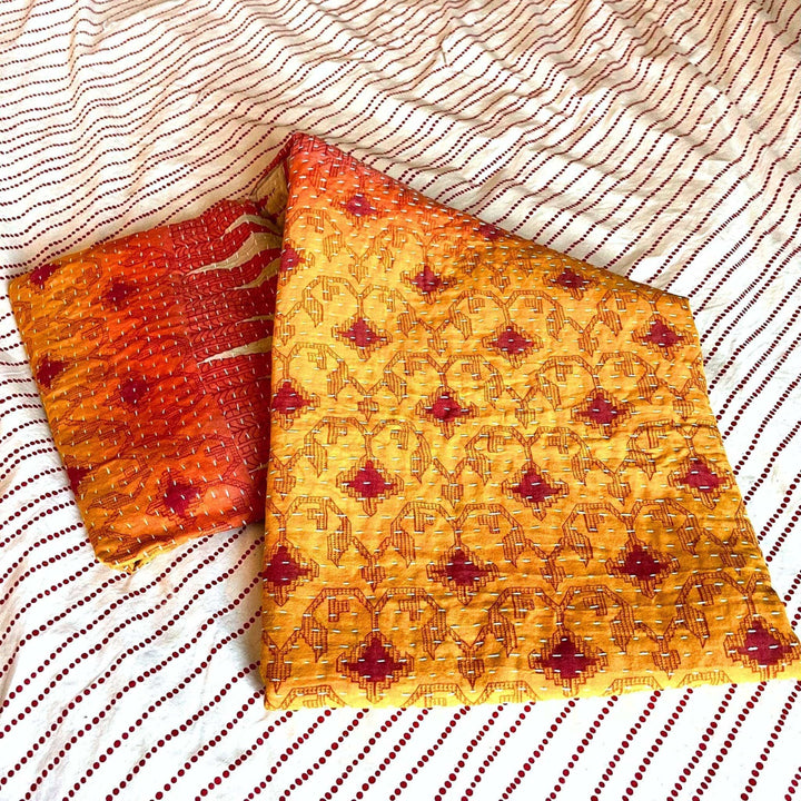 Vintage Kantha Quilted Blankets - Darn Good Yarn