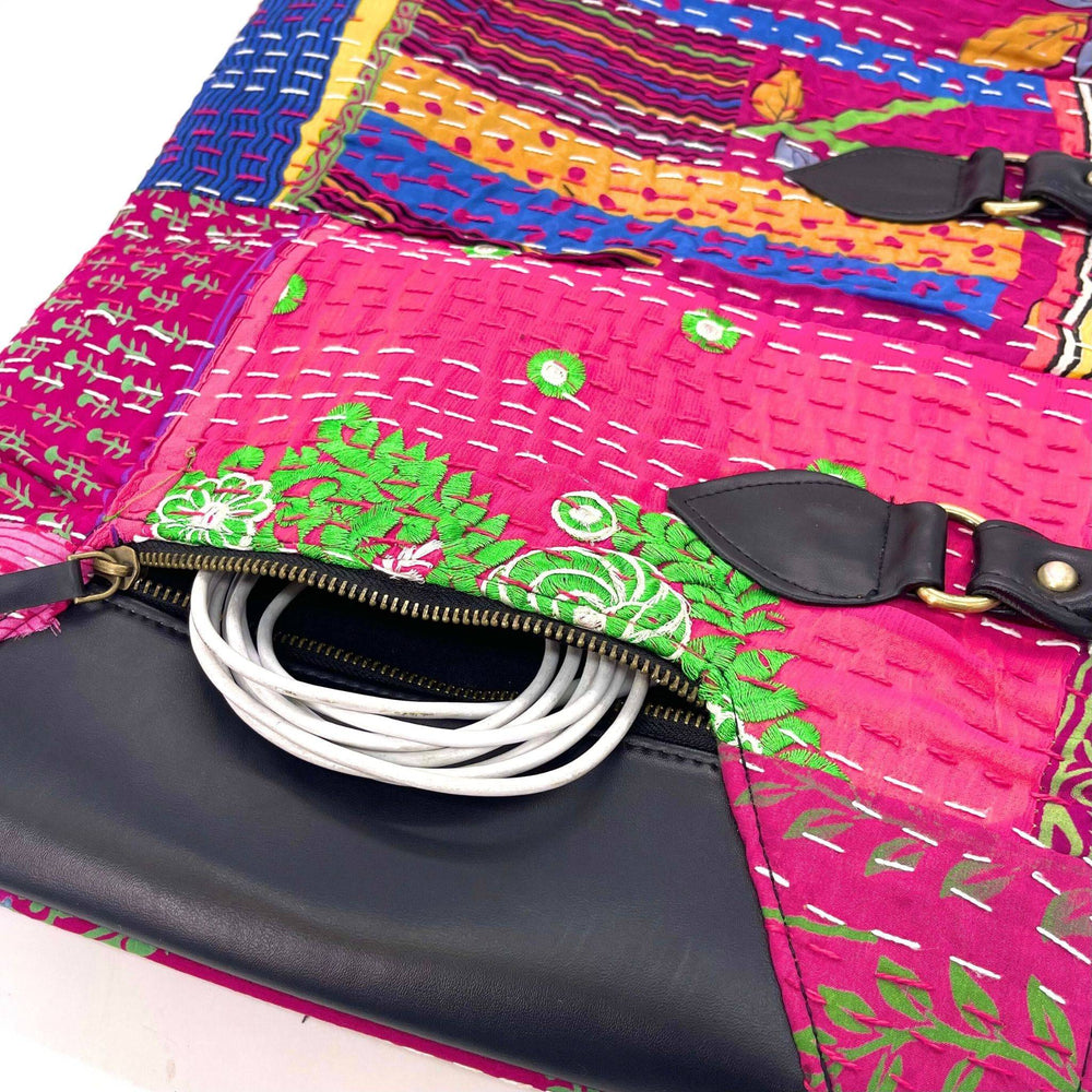 Kantha Patchwork Laptop Bag - Darn Good Yarn