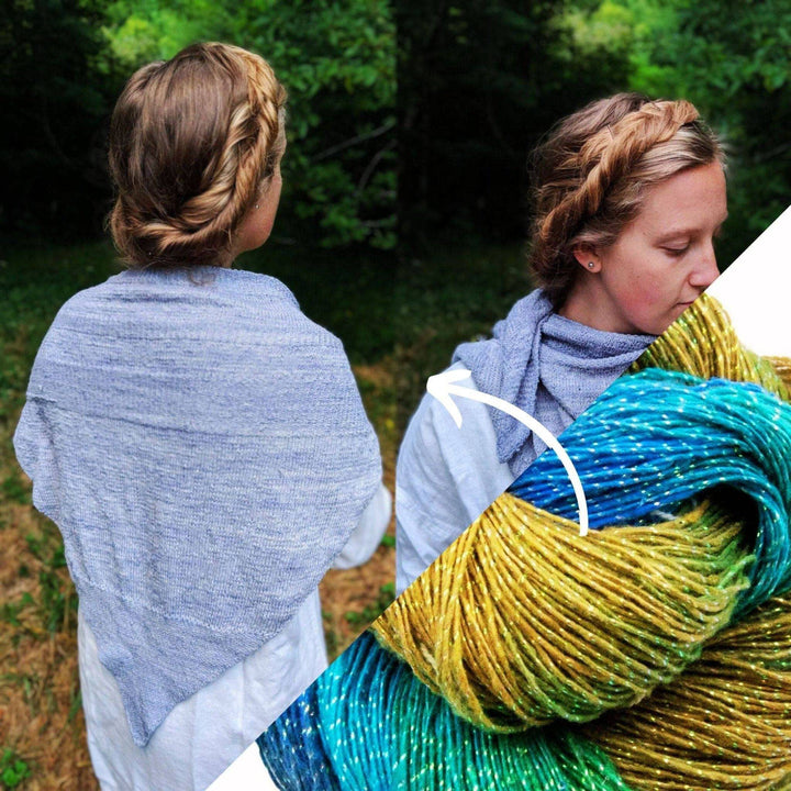 Serendipity Lace Weight Silk Shawl Knit Kit - Darn Good Yarn