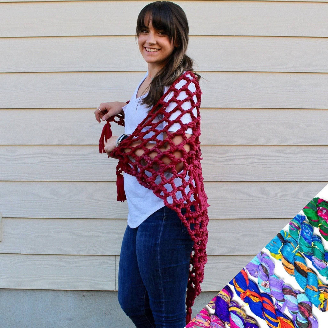 Summer Nights Chiffon Crochet Shawl Kit - Darn Good Yarn