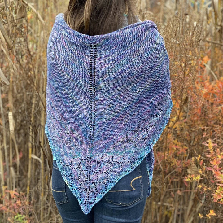 lace weight silk shawl - tidal pool