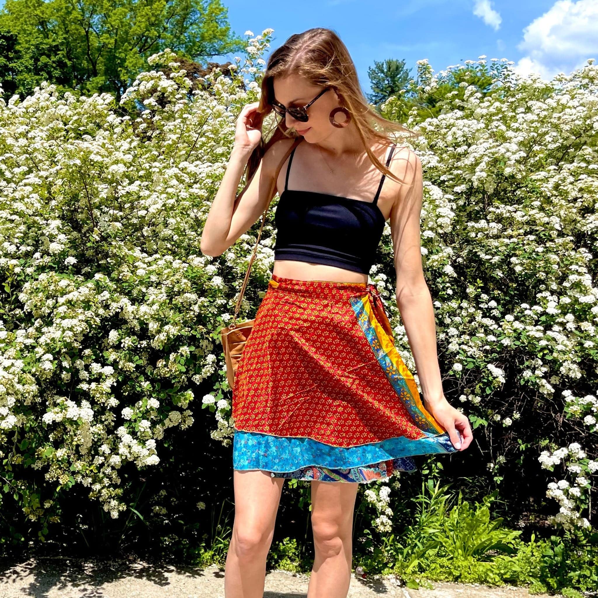 Mini wrap skirt boho 2025